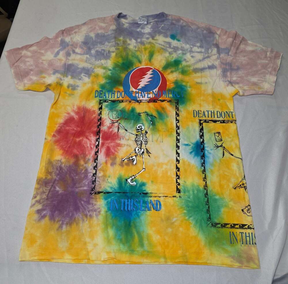 Vintage 1987 Grateful Dead Death Don't Have No Mercy Tie-Dye T-Shirt Large